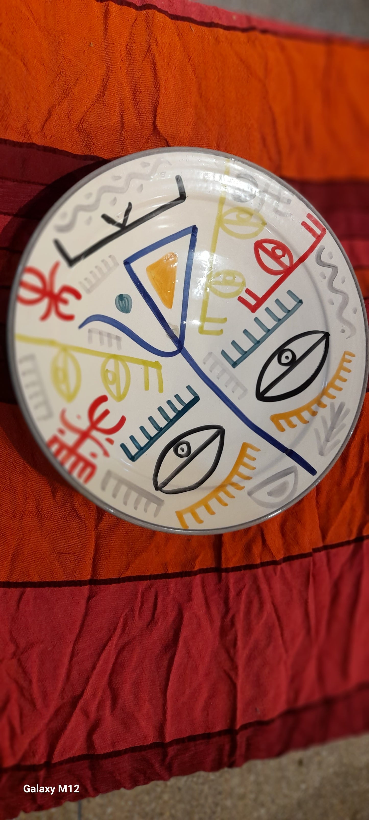 Hand-Painted Picasso-Inspired Ceramic Plate – 36 cm Decorative Art Piece