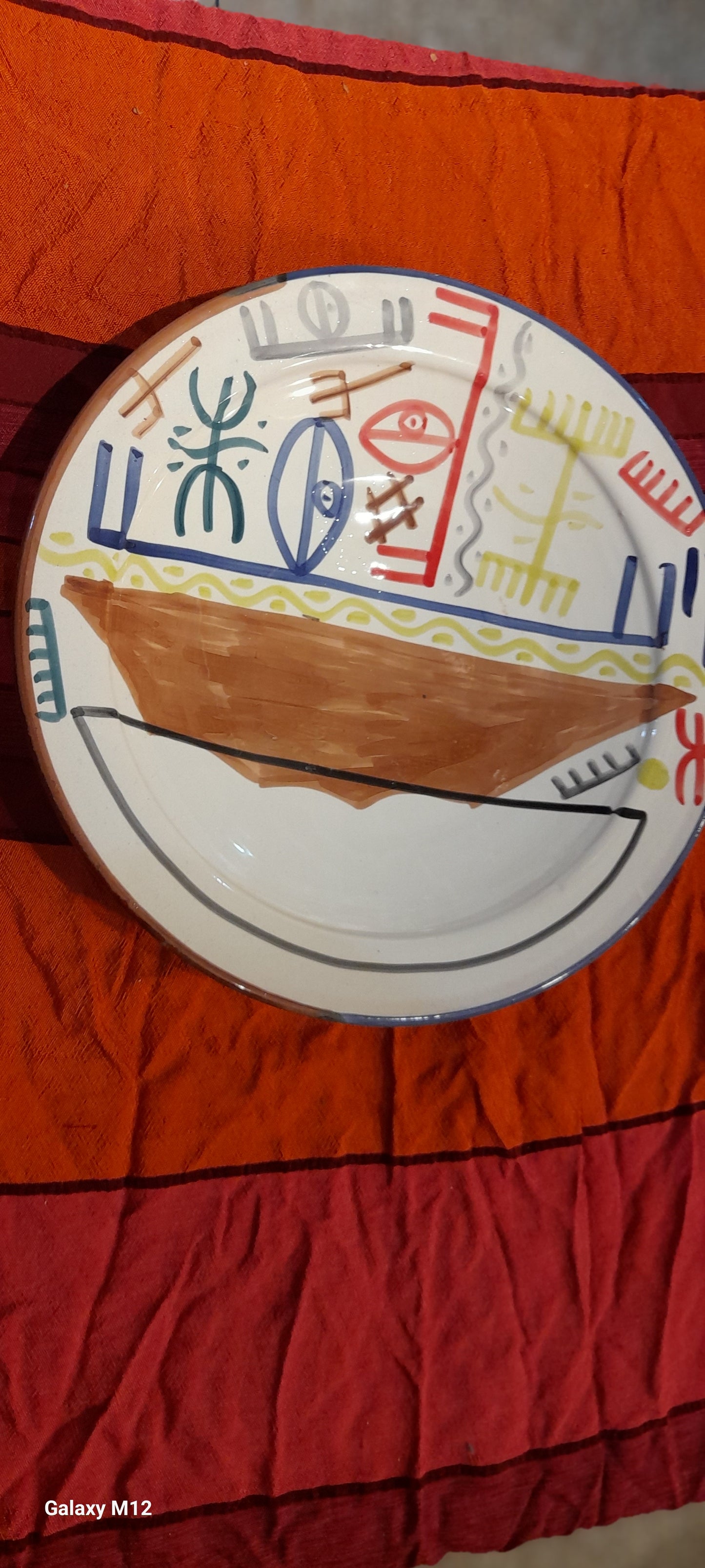 Hand-Painted Picasso-Inspired Ceramic Plate – 36 cm Decorative Art Piece