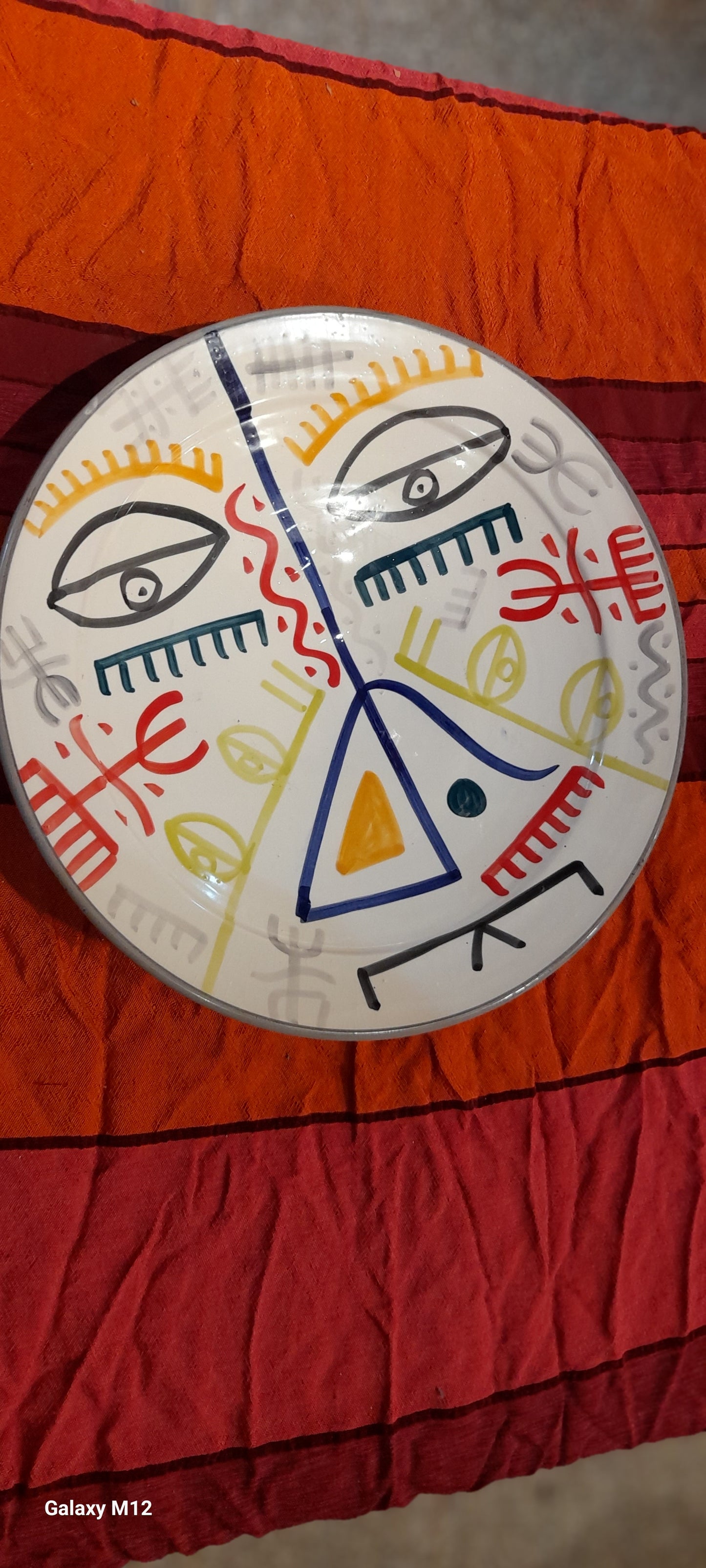 Hand-Painted Picasso-Inspired Ceramic Plate – 36 cm Decorative Art Piece
