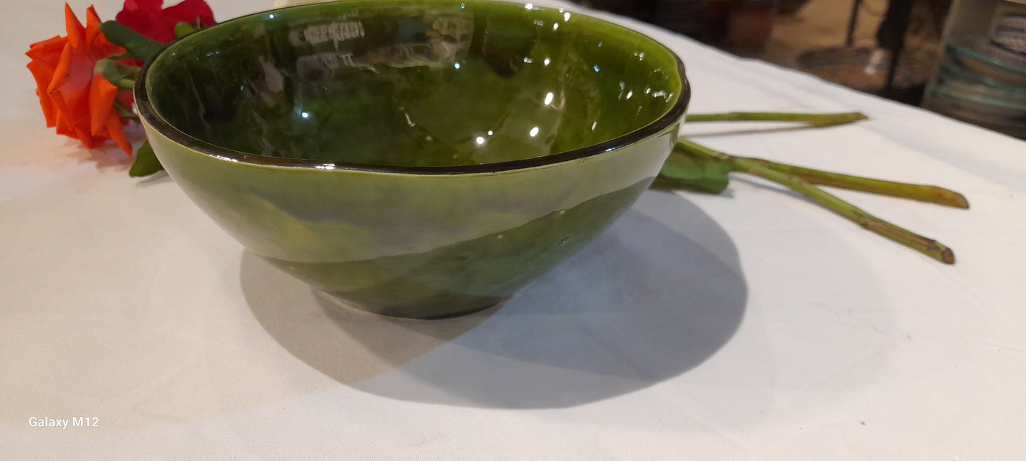 Modern Handmade Moroccan Ceramic Bowl – Glossy Finish