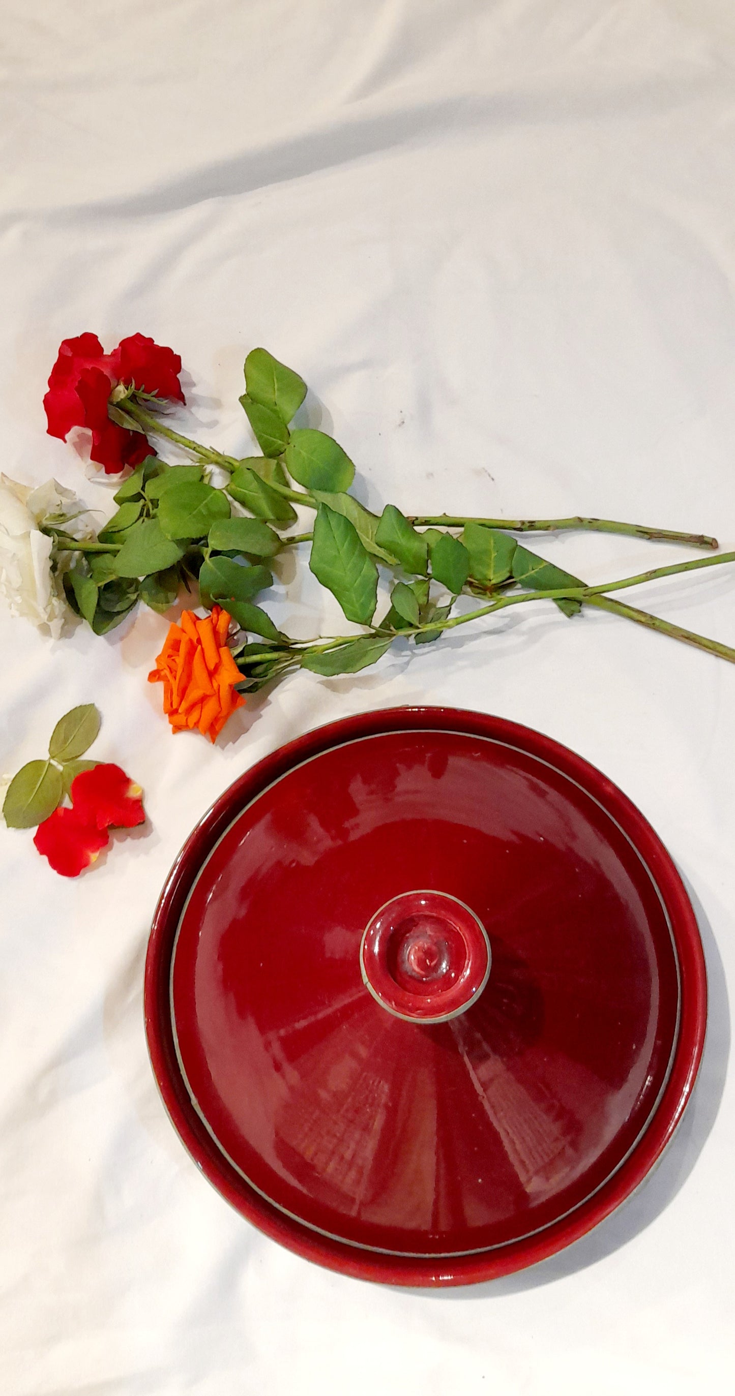 Traditional Red Moroccan Tagine – Handcrafted Clay Cookware