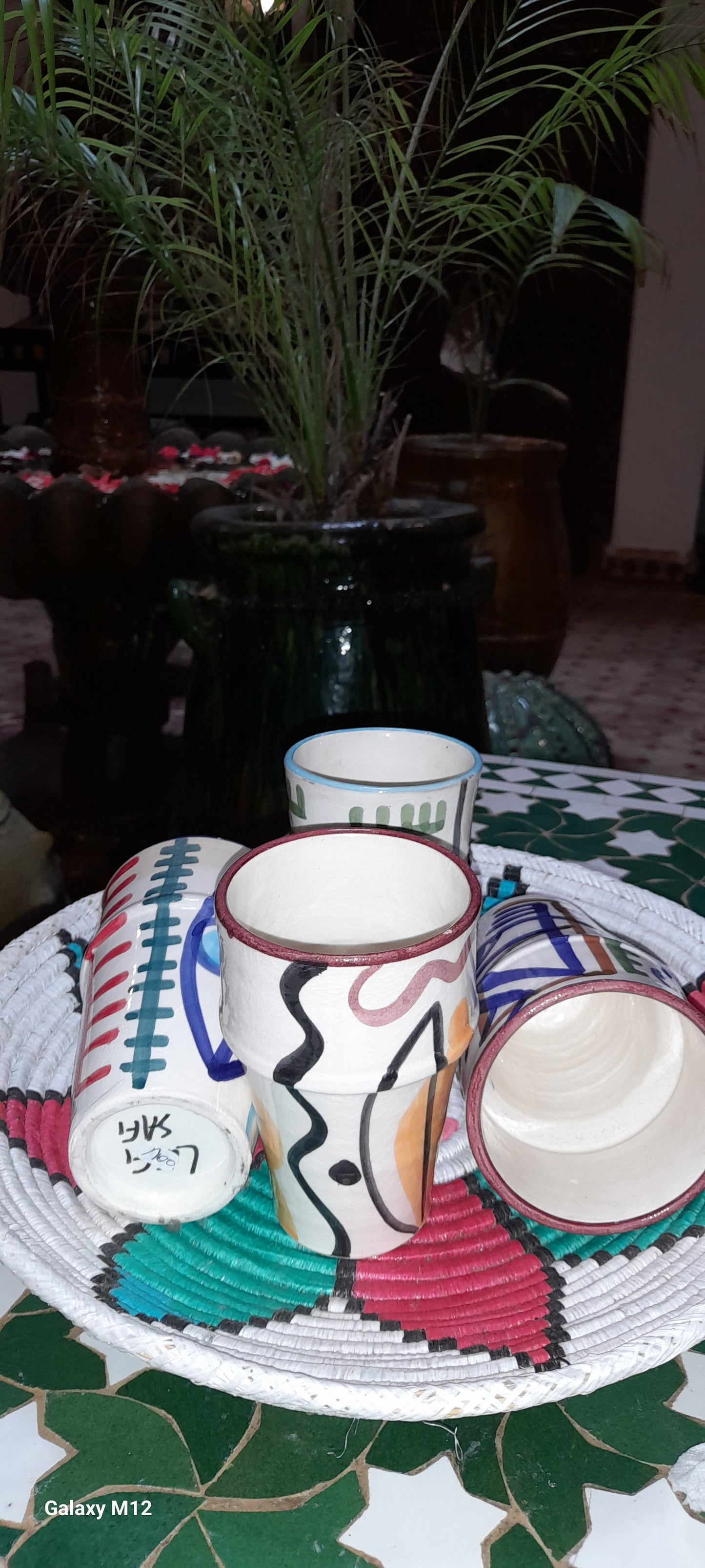 Handmade Abstract Ceramic Cup – Moroccan Artisan Design