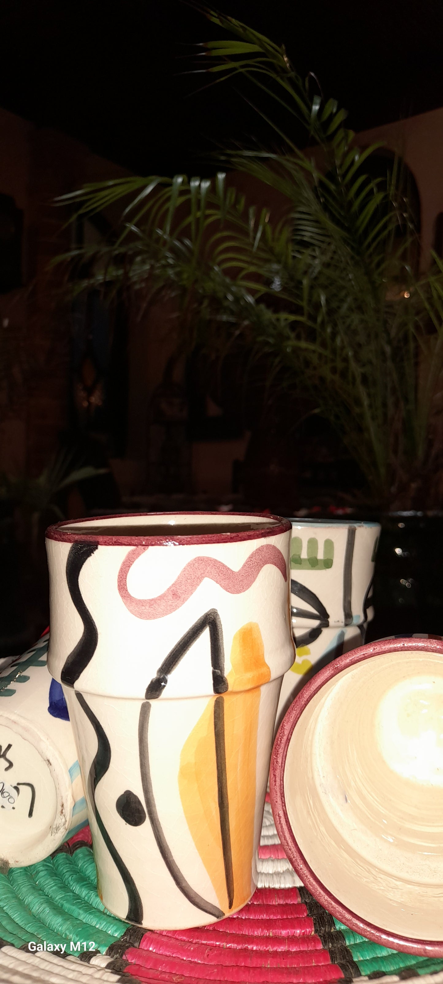Handmade Abstract Ceramic Cup – Moroccan Artisan Design
