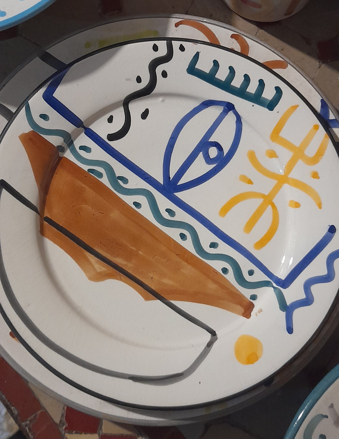 Stacked Moroccan Berber-Inspired Ceramic Plates – Picasso Fusion Design