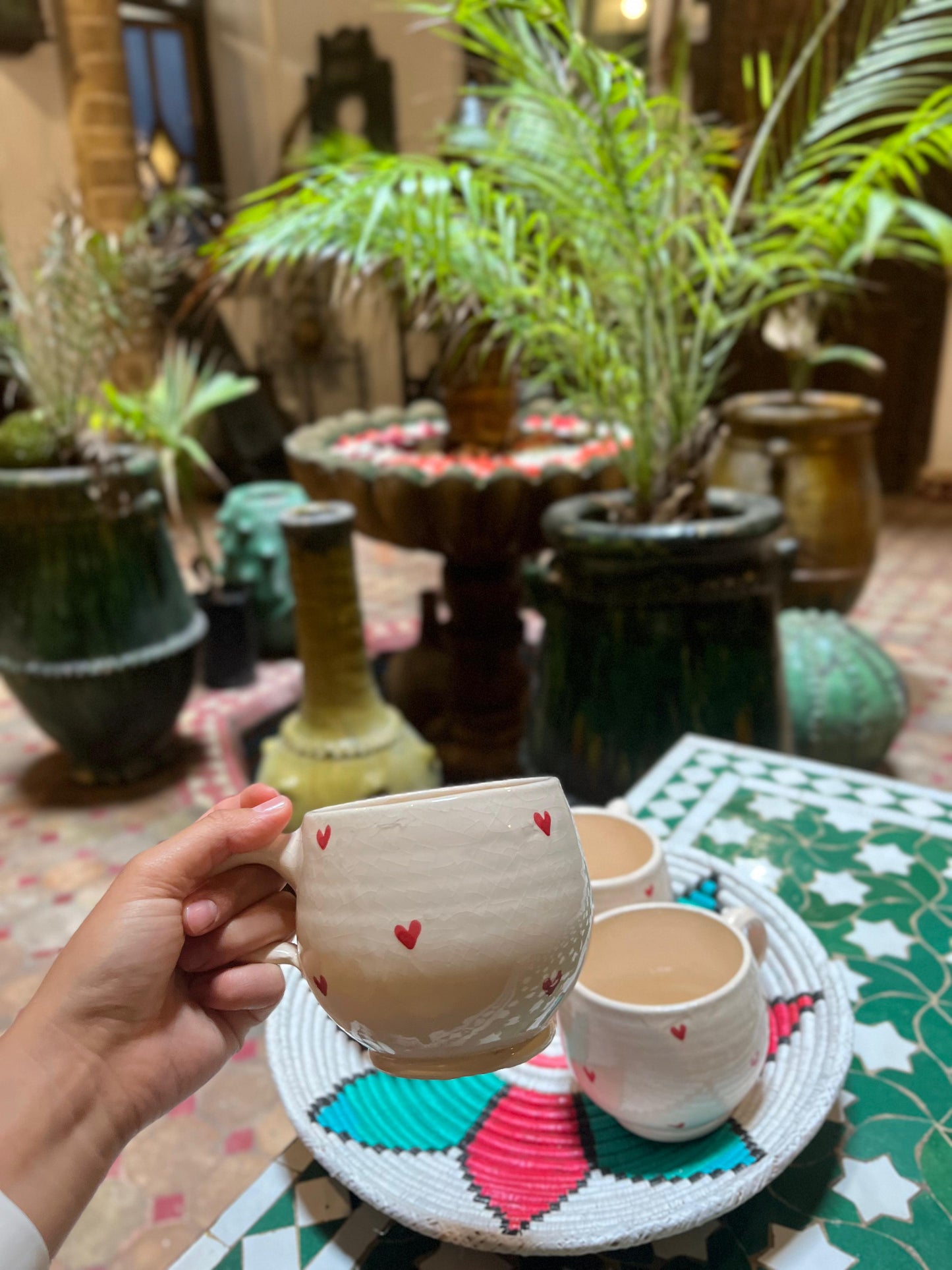 Mug with small hearts