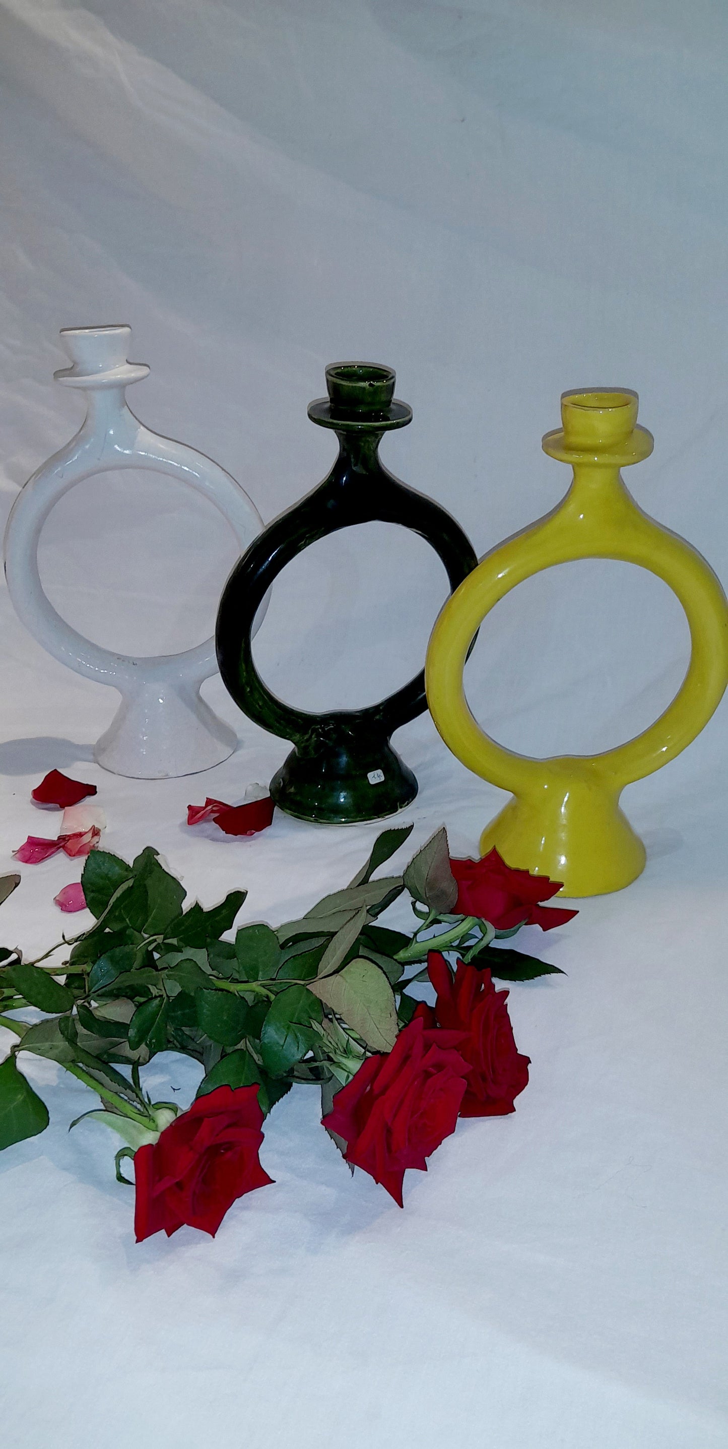 Round Ceramic Candle Holder – Minimalist Boho Decor