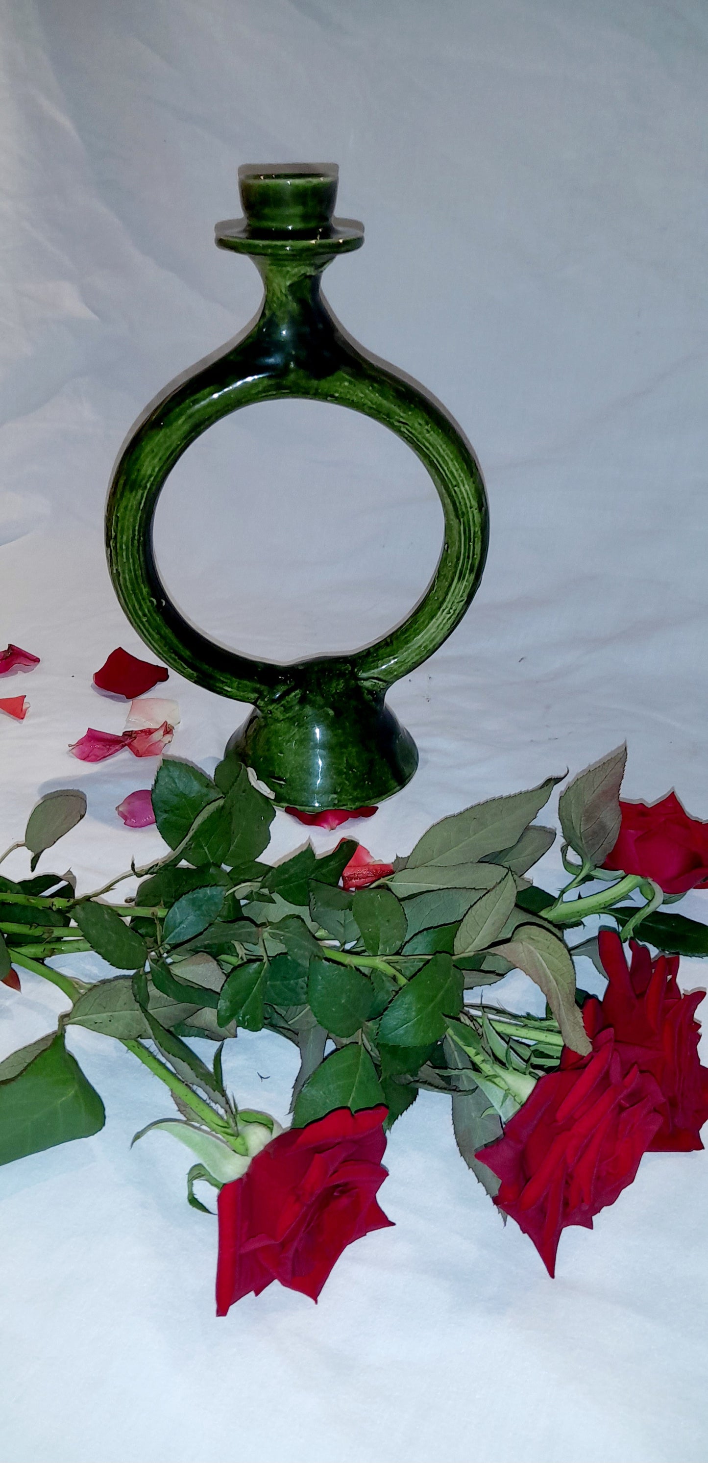 Round Ceramic Candle Holder – Minimalist Boho Decor