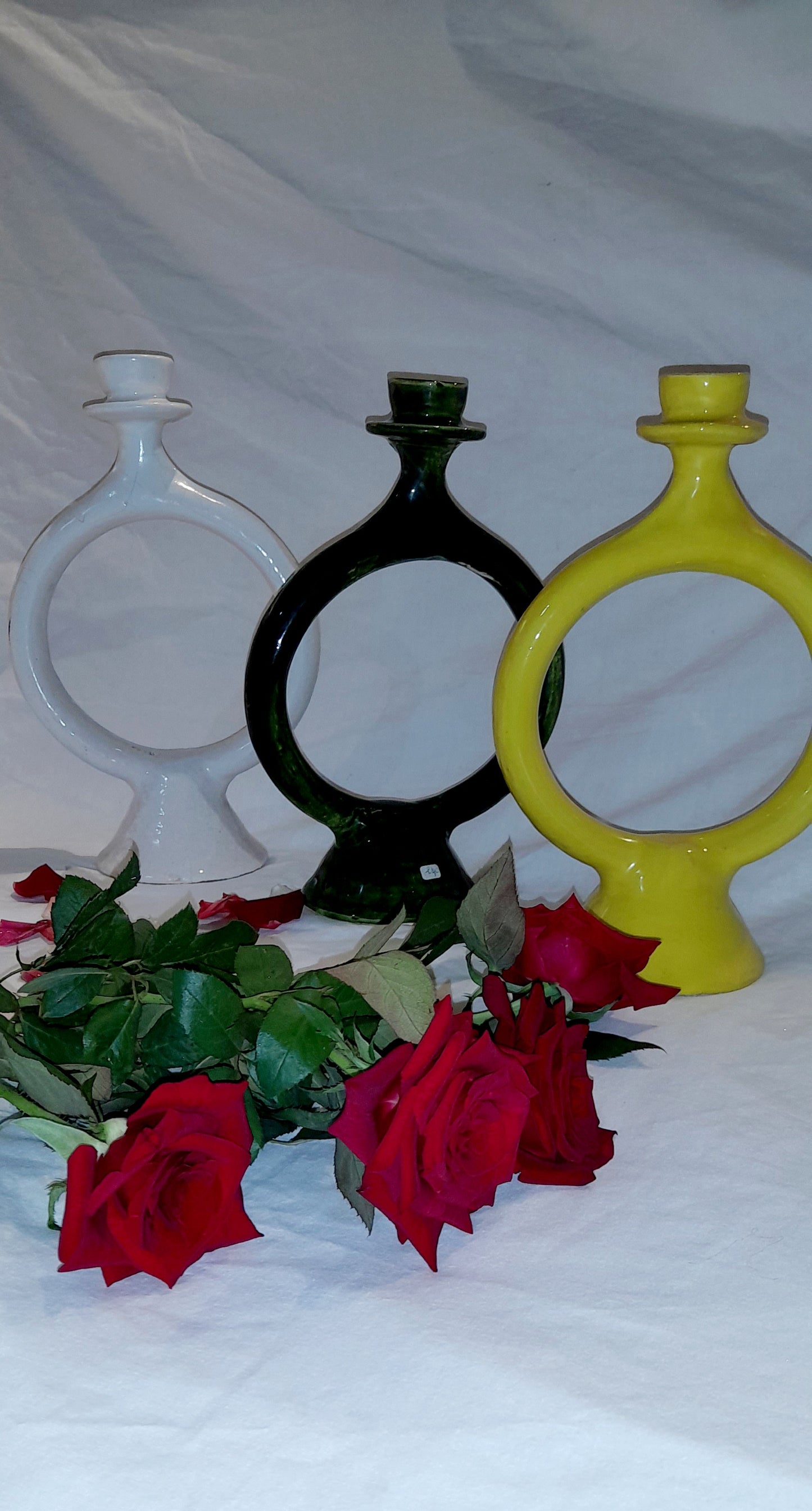 Round Ceramic Candle Holder – Minimalist Boho Decor