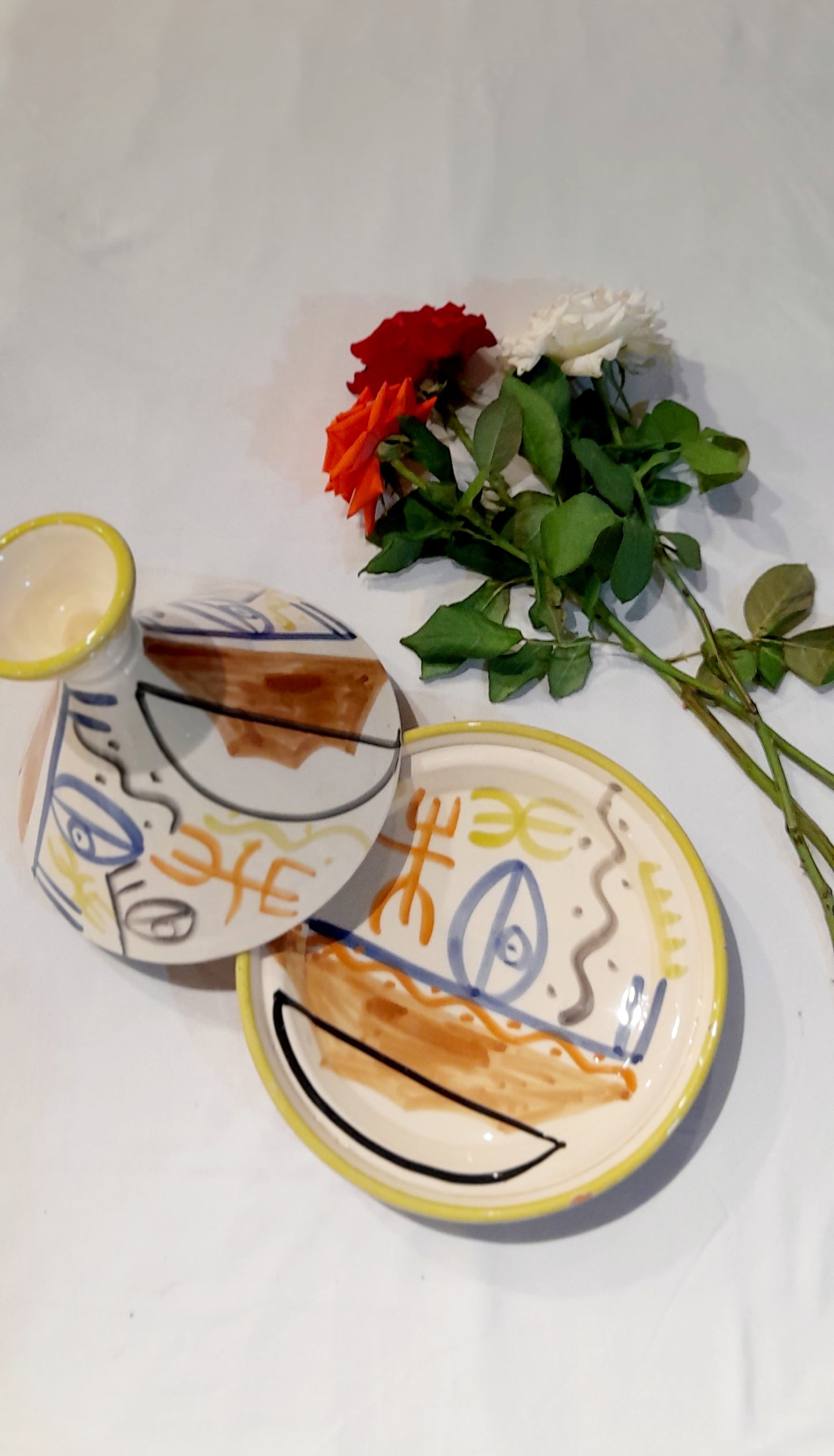 Art-Inspired Moroccan Tagine – Picasso Style Abstract Design