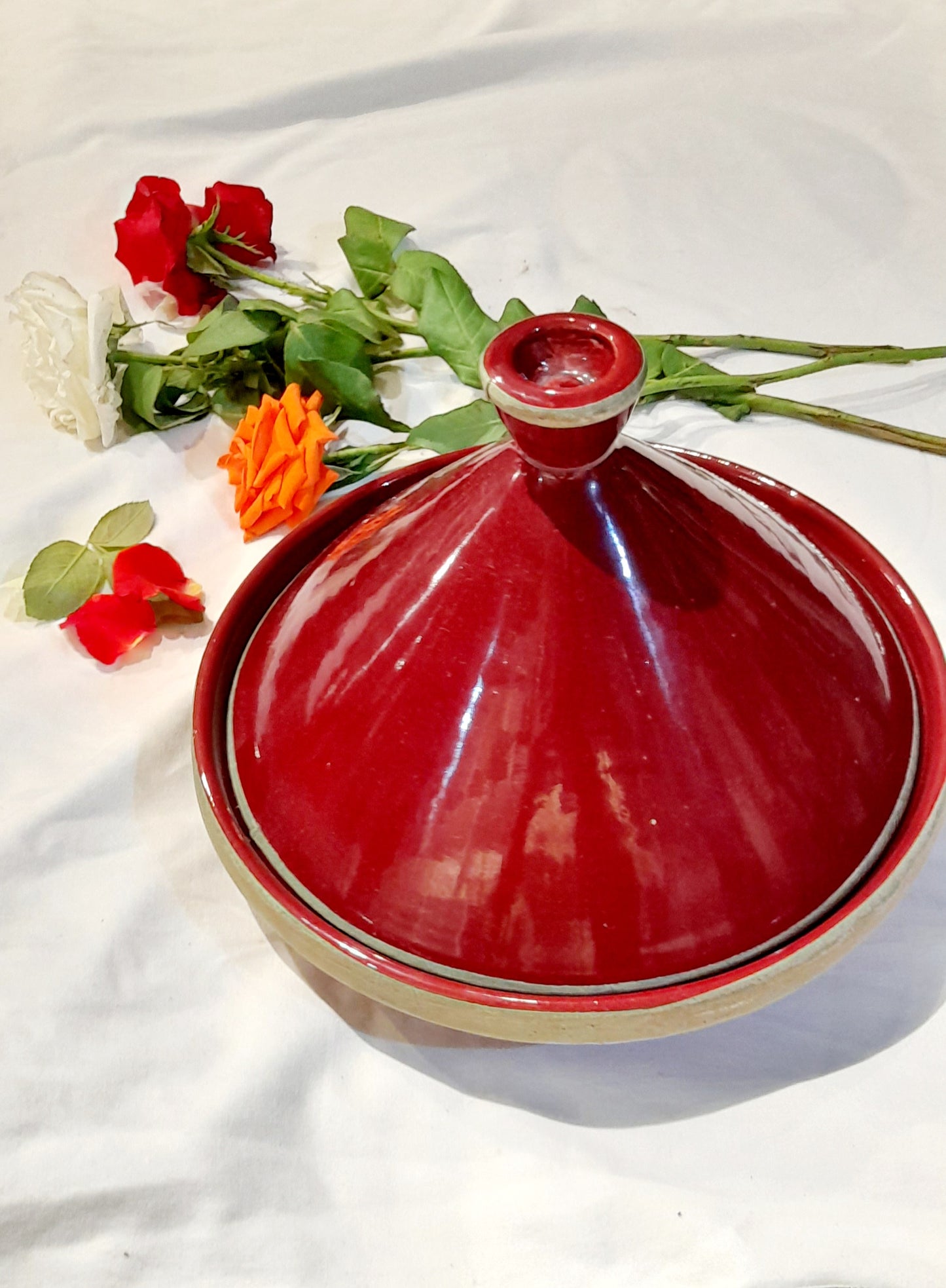 Traditional Red Moroccan Tagine – Handcrafted Clay Cookware